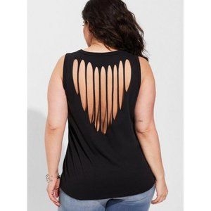 Torrid New Vintage Cotton Jersey Crew Neck Slash Back Tank Size 0X Workout Top